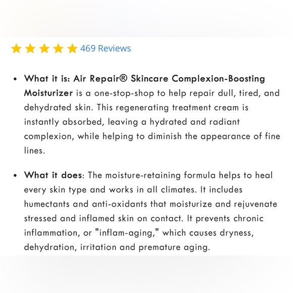 New Air Repair Skincare Complexion-Boosting Moisturizer Full-size - Picture 5 of 10